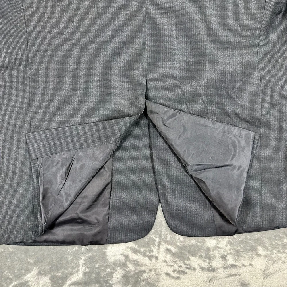 Hart Schaffner & Marx Boardroom Blazer Mens 44L Gray Virgin Wool 3 Button Jacket